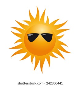 vector sign human sun with sunglasses