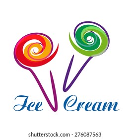 Vector sign ice cream