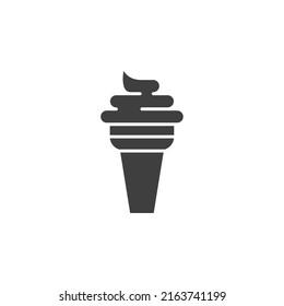 Vector sign of the Ice Cream symbol is isolated on a white background. Ice Cream icon color editable.