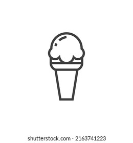 Vector sign of the Ice Cream symbol is isolated on a white background. Ice Cream icon color editable.