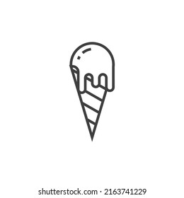 Vector sign of the Ice Cream symbol is isolated on a white background. Ice Cream icon color editable.