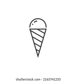 Vector sign of the Ice Cream symbol is isolated on a white background. Ice Cream icon color editable.
