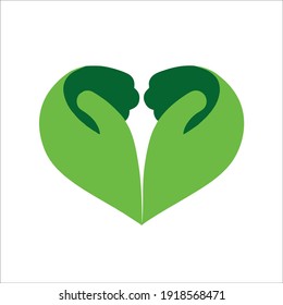 vector sign icon palm heart shaped hug kindness care