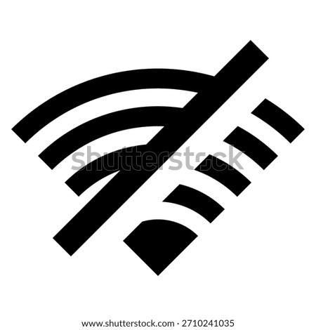 Vector sign or icon that states no wifi available in the area