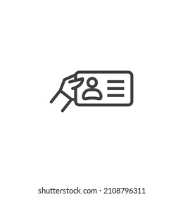 El signo vector del símbolo de la tarjeta de identificación se aísla en un fondo blanco. Color del icono de la tarjeta de identificación editable.