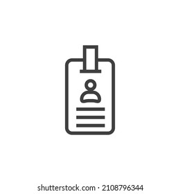 El signo vector del símbolo de la tarjeta de identificación se aísla en un fondo blanco. Color del icono de la tarjeta de identificación editable.