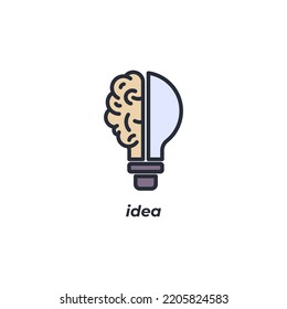 Vector sign of idea symbol is isolated on a white background. icon color editable.