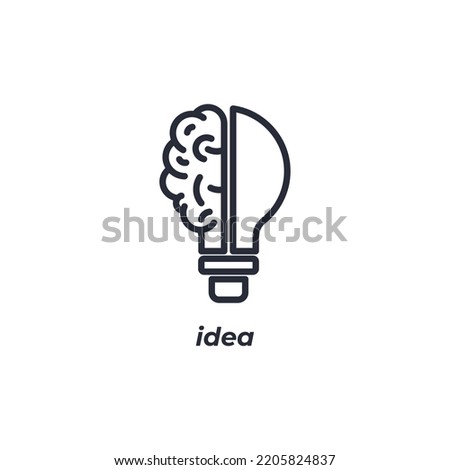 Vector sign of idea symbol is isolated on a white background. icon color editable.