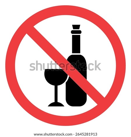 Vector sign to indicate "No Alcohol Allowed". Prohibition Sign to avoid Alcohol