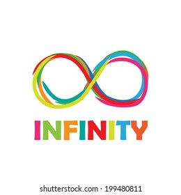 Vector sign infinity. Written with colored markers
