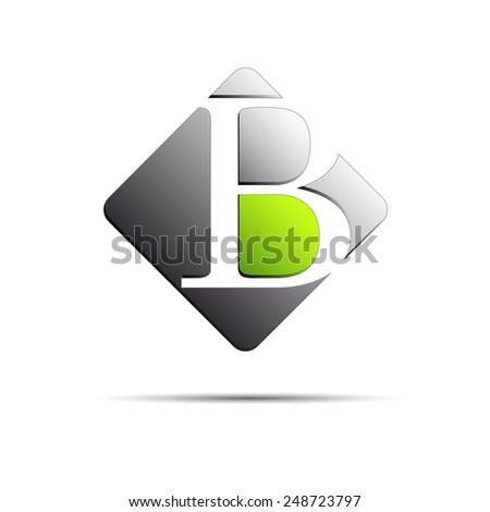 Vector sign initial letter B on white background