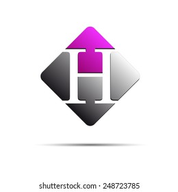 Vector sign initial letter H on white background