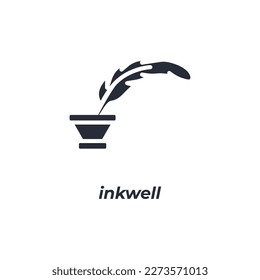 Vector sign inkwell symbol is isolated on a white background. icon color editable.