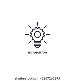 El símbolo de innovación de signos vectores se aísla en un fondo blanco. color de icono modificable.