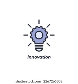 Vektorsymbol-Innovationssymbol ist einzeln auf weißem Hintergrund. Symbolfarbe editierbar.