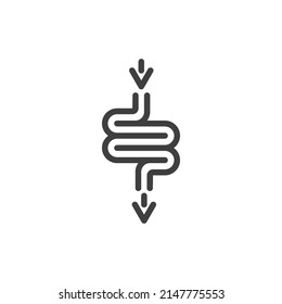 Vector sign of the Intestine symbol is isolated on a white background. Intestine icon color editable.