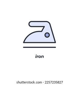 Vector sign iron symbol is isolated on a white background. icon color editable.