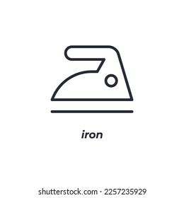 El símbolo de hierro vectorial está aislado en un fondo blanco. color de icono modificable.