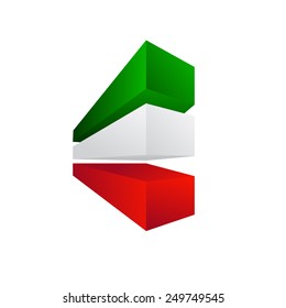 vector sign Italian construction, boxes and buildings