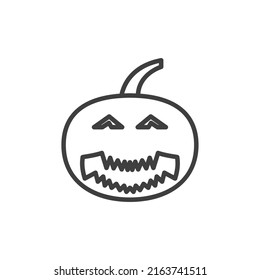 Vector sign of the jack o lantern symbol is isolated on a white background. jack o lantern icon color editable.