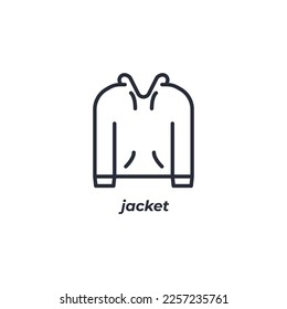Vector sign jacket symbol is isolated on a white background. icon color editable.