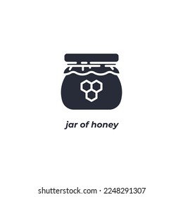 Vector sign jar of honey symbol is isolated on a white background. icon color editable.