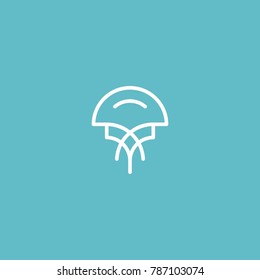 Vector sign of jellyfish of lines.