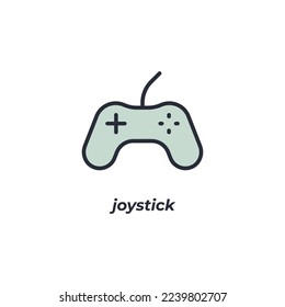 El símbolo joystick de signo vector está aislado en un fondo blanco. color de icono modificable.