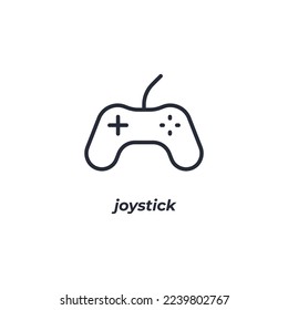 Vector sign joystick symbol is isolated on a white background. icon color editable.