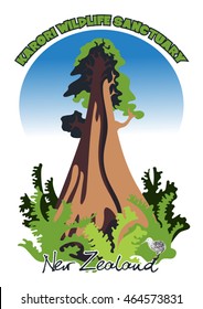 vector sign for the Karori Wildlife sanctuary. New Zealand