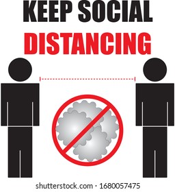 Vector Sign: Keep social distancing covid-19 health care sign