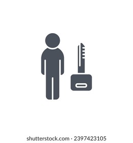 Vector sign of the key employee symbol isolated on a white background. icon color editable.