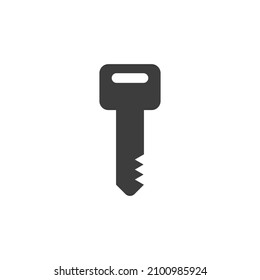 El signo vectorial del símbolo Key se aísla en un fondo blanco. Color del icono de clave editable.