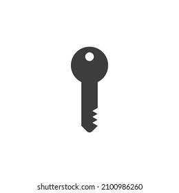 Vector sign of the Key symbol is isolated on a white background. Key icon color editable.