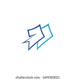 Vector sign kite flying in abstract shape