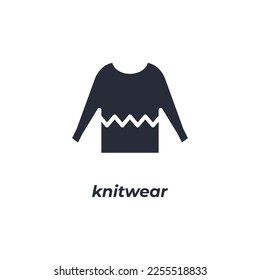 Vector sign knitwear symbol is isolated on a white background. icon color editable.