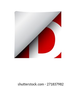 vector sign label letter D