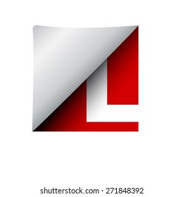 vector sign label letter L