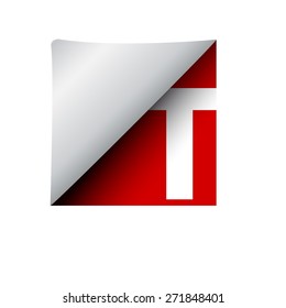vector sign label letter T