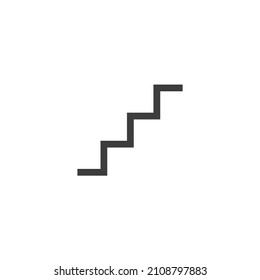 El signo vectorial del símbolo Ladder se aísla sobre un fondo blanco. Color del icono de la escalera modificable.