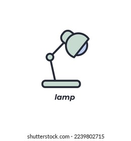 Vector sign lamp symbol is isolated on a white background. icon color editable.