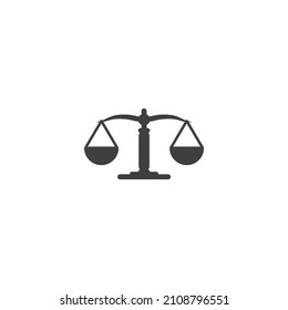 Vector sign of the Law scale symbol is isolated on a white background. Law scale icon color editable.