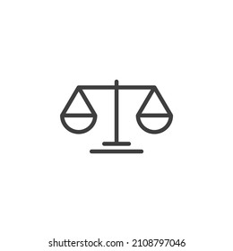 Vector sign of the Law scale symbol is isolated on a white background. Law scale icon color editable.