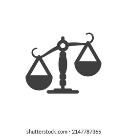 Vector sign of the Law scale symbol is isolated on a white background. Law scale icon color editable.