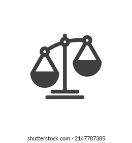 Vector sign of the Law scale symbol is isolated on a white background. Law scale icon color editable.
