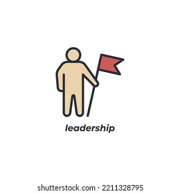 Vector sign leadership symbol is isolated on a white background. icon color editable.