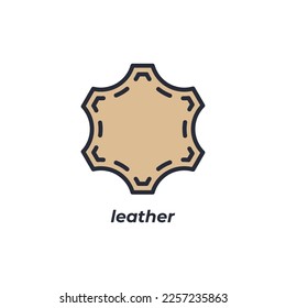 Vector sign leather symbol is isolated on a white background. icon color editable.