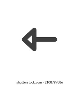 Vector sign of the left arrow symbol is isolated on a white background. left arrow icon color editable.