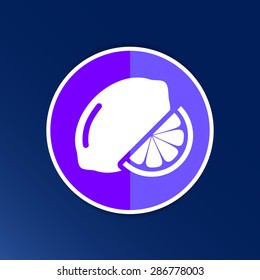 Vector sign Lemon logo unusual stylized slice agriculture.