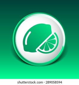 Vector sign Lemon logo unusual stylized slice agriculture.